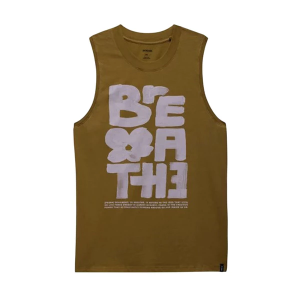 Women's prAna Everyday VW Graphic Crew Neck Tank Top Medium Retro Olive/Luminous Breathe