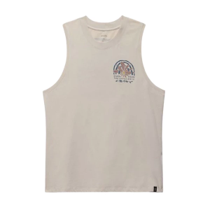 Women's prAna Everyday VW Graphic Crew Neck Tank Top Large Almond Happy Petals