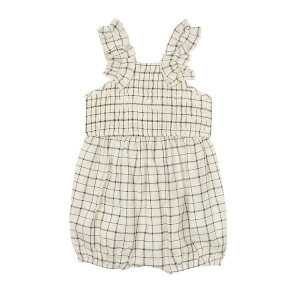 Girls' Mabel + Honey Maple Romper Baby 12 mo. Cream/Black