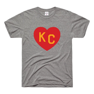 Charlie Hustle Kingdom KC Heart T-Shirt Small Grey Heather