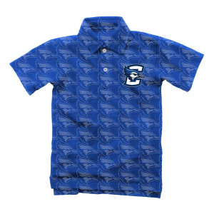 Creighton Bluejays Wes and Willy All-Over Print Kids' Polo Small Blue