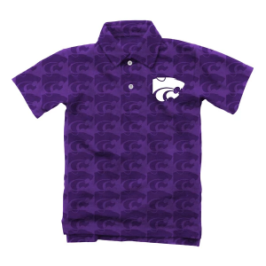 Kansas State Wildcats Wes and Willy All-Over Print Kids' Polo XLarge Grape