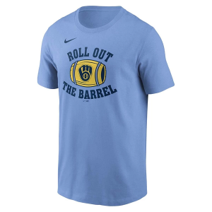 Milwaukee Brewers Local Barrel T-Shirt XLarge Light Blue