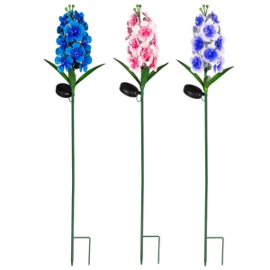 Evergreen Enterprise 36in Lupine Solar Garden Stake (Color May Vary)