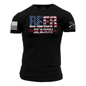 Men's Grunt Style Beer Season T-Shirt Medium Black Flag