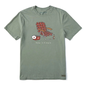 Men's Life is Good Keep It Simple Chair T-Shirt Large Moss Green