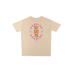 Boys' Baseballism Doubles and Bubbles T-Shirt Youth Large Cream