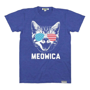 Men's Tipsy Elves Meowica T-Shirt Large Blue