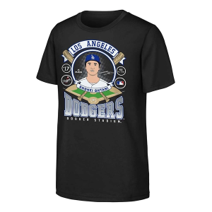 Kids' Los Angeles Dodgers Shohei Ohtani Player Profile T-Shirt Small Black