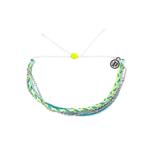 Pura Vida Laguna String and Chain Silver Bracelet