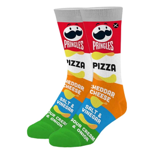 ODD SOX Pringles Flavor Mash-Up Crew Socks Youth Large Red Singles