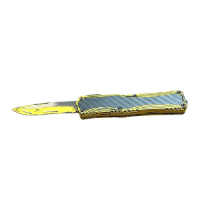 Heretic Knives H042-CS-YW Colossus Cel-Shaded Recurve OTF Yellow Automatic Knife