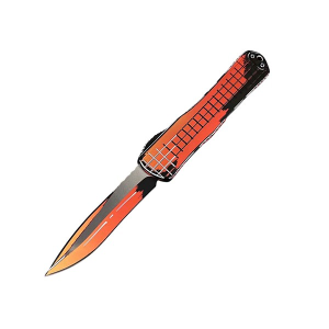 Heretic Knives H033F-CS-OG Manticore X Cel-Shaded Drop Point OTF Orange Automatic Knife
