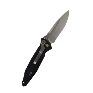 Microtech 160-11 Socom Elite Tactical Stonewashed Serrated Folding Knife Black