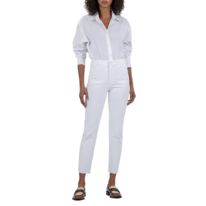 Women's KUT from the Kloth Rachael Raw Hem Relaxed Fit Mom Jeans Optic White 0 26