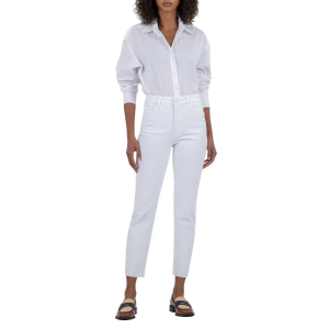 Women's KUT from the Kloth Rachael Raw Hem Relaxed Fit Mom Jeans Optic White 12 26