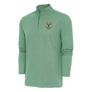 Milwaukee Bucks Hunk Pullover Antigua Long Sleeve 1/4 Zip 3XLarge Dark Pine Heather