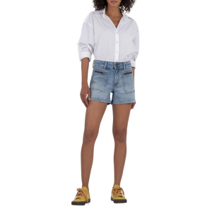 Women's KUT from the Kloth Jane Patch Pocket Long Jean Shorts 8 Order