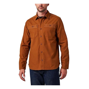 Men's Lucky Brand Slub Canvas Long Sleeve Button Up Shirt XLarge Rusty Bronze