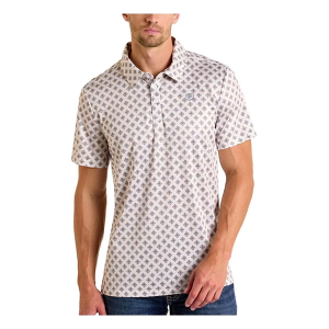 Men's Rock & Roll Denim Neutral Mini Aztec Polo Medium Natural
