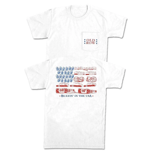 Men's Old Row Buzzin' In The USA Pocket T-Shirt Large White