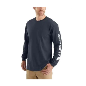 Men's Carhartt Loose Fit Heavyweight Graphic Long Sleeve T-Shirt Medium Navy