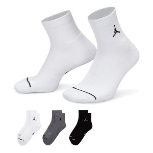 Adult Nike Everday Quarter Socks Large White/Grey/Black 3 Packs