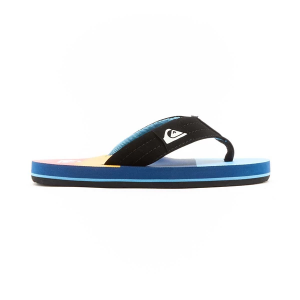 Kids' Quiksilver Moncata Layback Flip Flop Sandals Big 4 Blue/Lemon