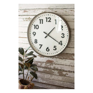 Kalalou Round Black and White Wall Clock