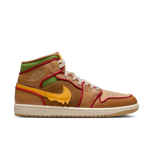Men's Air Jordan 1 Mid SE "Cheeseburger" Sneakers sneakers-athletic-shoes 10.5 Regular Flax/University Gold/Sesame/Coconut Milk