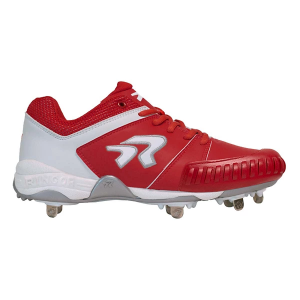 Women's RIP-IT Ringor Flite Pitching Metal Softball Cleats 10 Red/White