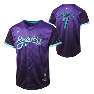 Kids' Arizona Diamondbacks Corbin Carroll #7 Nike 2025 City Connect Jersey Medium Purple