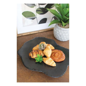 Kalalou Black Lime with Rustic Edge Lazy Susan