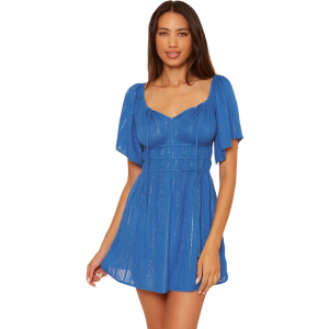 Women's Becca Radiance Woven Dress Swim Cover Up Small Ocean