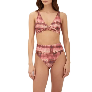 Women's Malai Costa Swim Bikini Top Contemporary Small Tiedye llusion