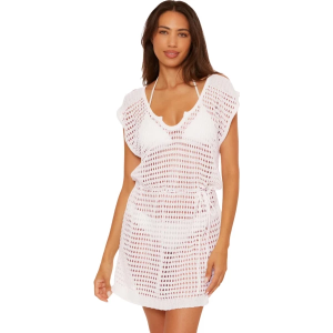 Women's Becca Playa Crochet Dress Swim Cover Up Medium White
