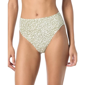 Women's Michael Kors Printed High Waisted Swim Bottoms Contemporary Medium Safari Green