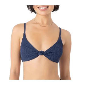 Women's Roxy Rib Love Knot Bralette Swim Bikini Top Juniors Medium Mood Indigo