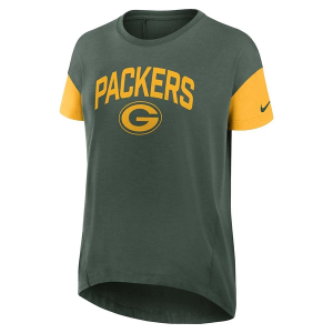 Women's Green Bay Packers Nike Flowy Fashion T-Shirt Large Fir