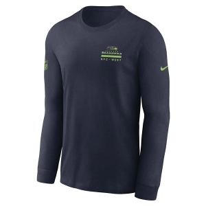 Seattle Seahawks Nike 2025 Sideline Team Issued Long Sleeve T-Shirt 2XLarge Navy