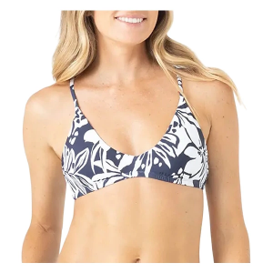 Women's Roxy Oceanside Athletic Triangle Swim Bikini Top Juniors Medium Mood Indigo