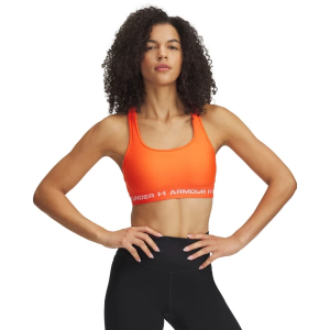 Women's Under Armour Crossback Mid Sports Bra Large Fire