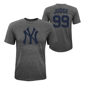 Kids' New York Yankees Aaron Judge #99 Tri-Blend Name & Number T-Shirt Large Dark Grey Heather