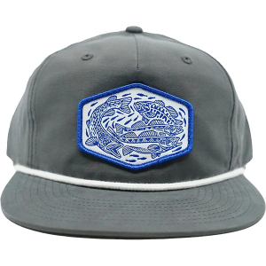 Casey Underwood Artwork Bait Fly Fishing Snapback Hat One Size Grey White
