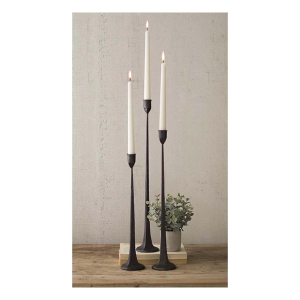 Kalalou Tall Cast Iron Taper Candle Holders
