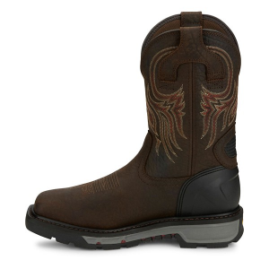 Men's Justin Brands Driscoll 11" Met Guard Steel Toe Waterproof Work Boots Outdoor 9.5 Pecan