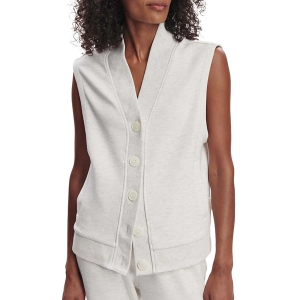Women's Varley Vicky Button Gilet Sleeveless Shirt Medium Ivory Marl