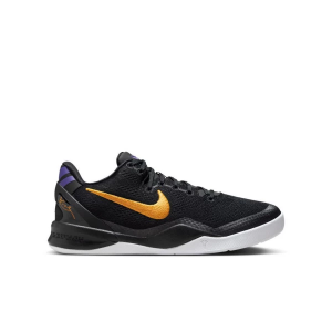 Kids' Nike Kobe VIII Basketball Shoes sneakers-athletic-shoes Big 6 Regular Black/University Gold/White/Court Purple
