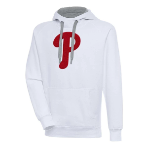 Philadelphia Phillies Antigua Chenille Big Logo Victory Pullover Hoodie 4XLarge White