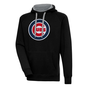 Chicago Cubs Antigua Chenille Big Logo Victory Pullover Hoodie 4XLarge Black
